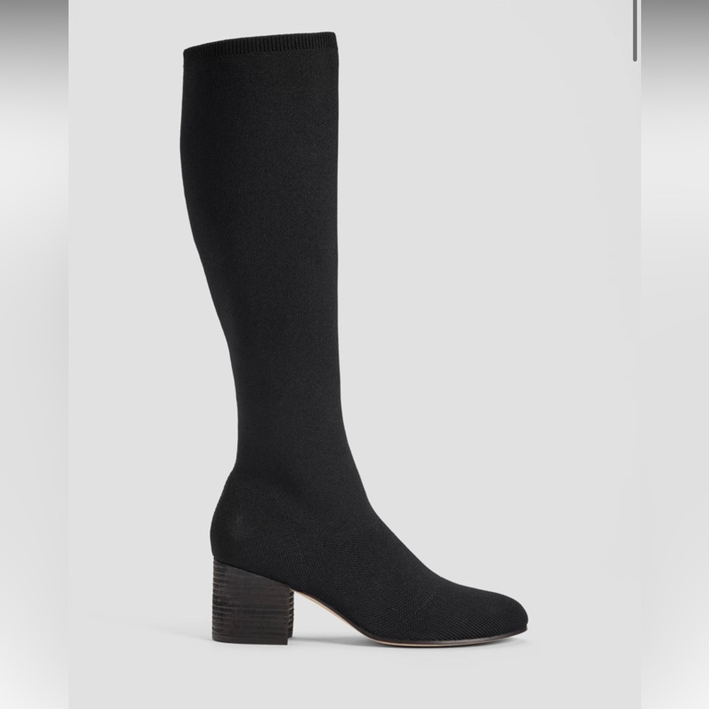 Eileen Fisher Ophelia Recycled Stretch Knit Boot Black new in box